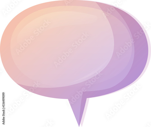 Speech bubble oval. Speak bubble for text. Hand drawn chatting box. Message box in cartoon gradient style.