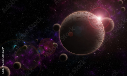 nebula illustration stars space sky universe. Star and nebula system, spherical panorama.