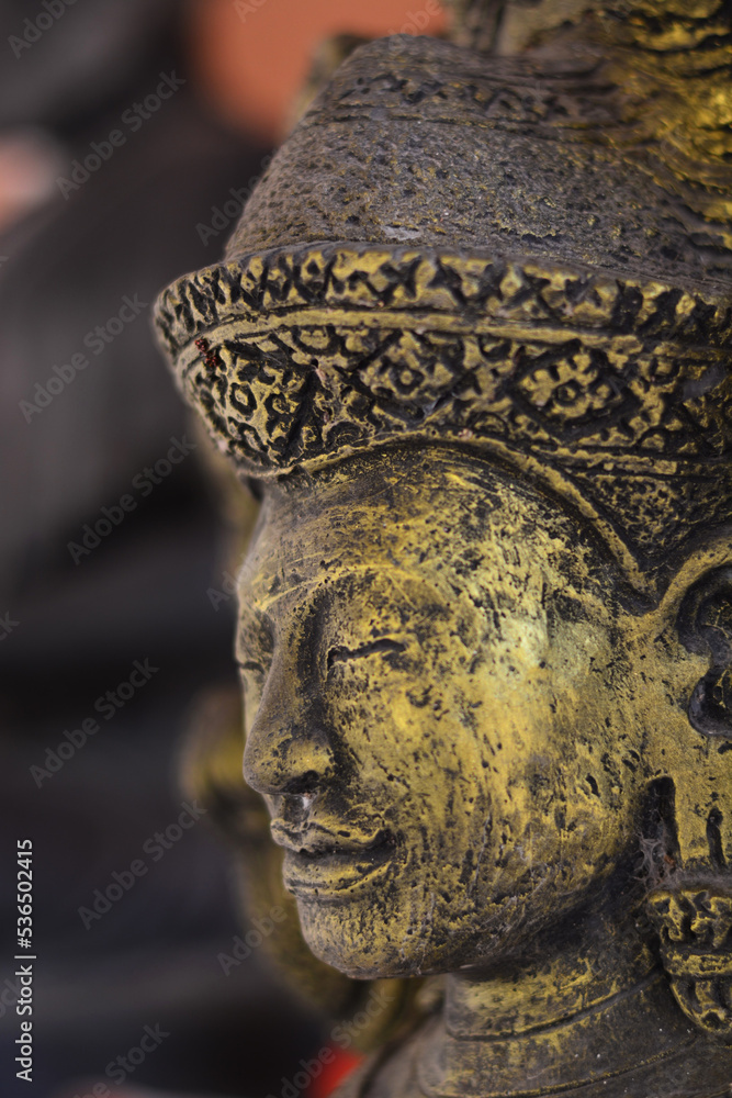 Golden Buddha head. Sacred things are worshiped by Buddhism. Golden Buddha head. Sacred things are worshiped by Buddhism.