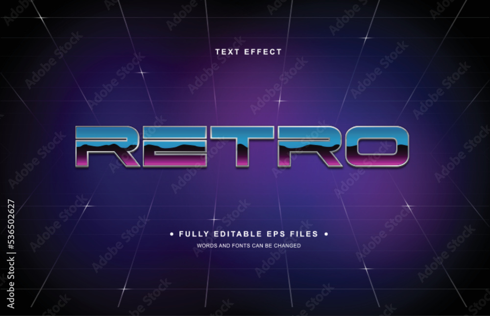 Fototapeta premium Vector Editable Text Effect in Retro Style