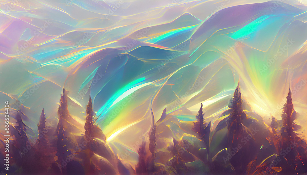 Obraz premium rainbow in the forest