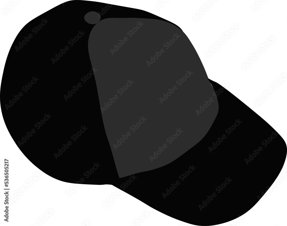 black baseball cap illustration isolated transparent png