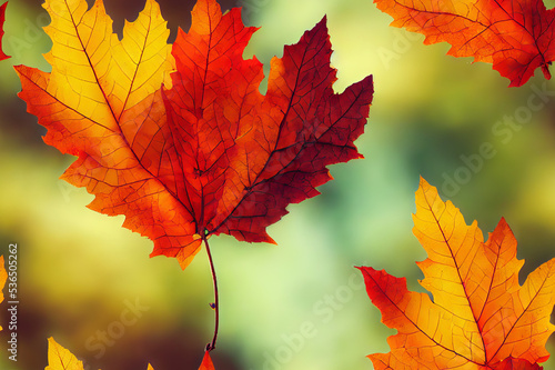 Fall Tree Leaves Autumn Color Seamless Texture Pattern Tiled Repeatable Tessellation Background Image