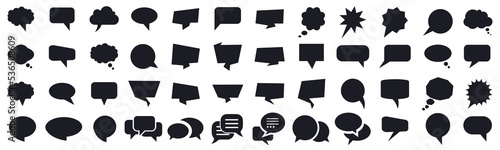 Set different empty speech discussion bubble, chat sign - vector