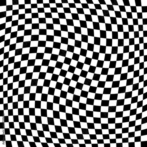 Banner twisted convex seamless chessboard, checkered background – stock vector