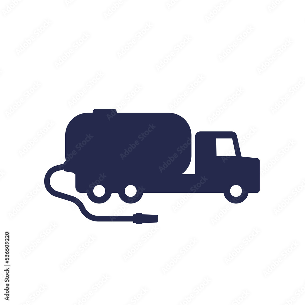 vacuum truck icon, sewer cleaner vector
