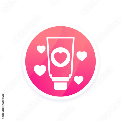 lubricant for sex, lube or intimate gel round icon