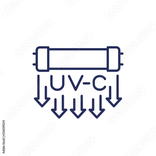 UV-C lamp for disinfection line icon