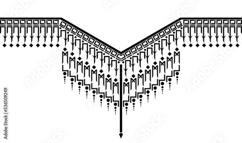Black Ethnic Fabric Pattern fro, Elder Futhark Runes Alphabet for fabrics and printable stuffs.
