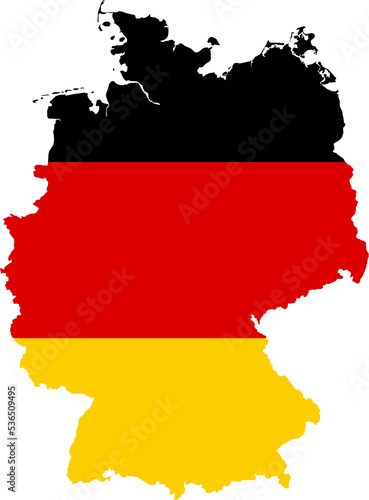 Germany Map Flag. German Border Boundary Country Shape Nation National Outline Atlas Flag Sign Symbol Banner. Deutschland Transparent PNG Flattened JPG Flat JPEG