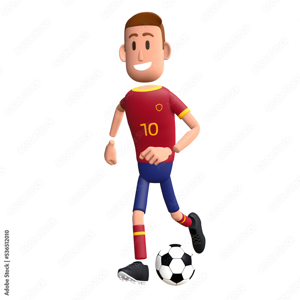 Football player running. Soccer player 3d character. Football player running. Soccer player 3d character.