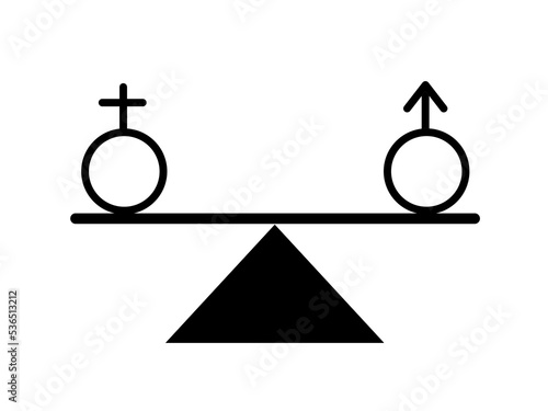 male and female gender equality icon with simple design