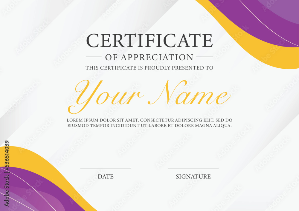 Minimal abstract concept certificate of appreciation