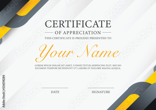Abstract certificate of appreciation template design