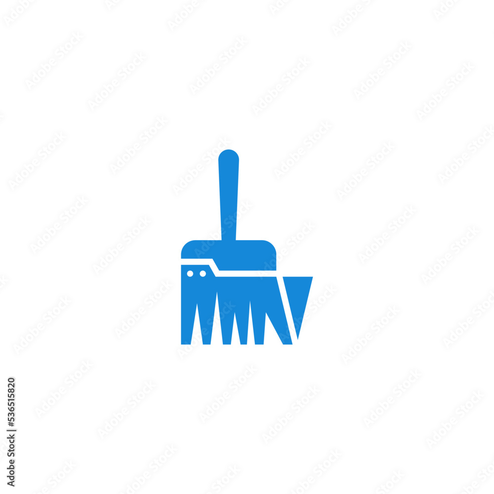 Obraz premium File cleaner. Broom and folder combination. Logo design.