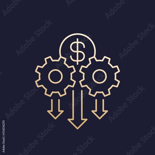 cash flow, money management line icon, vector