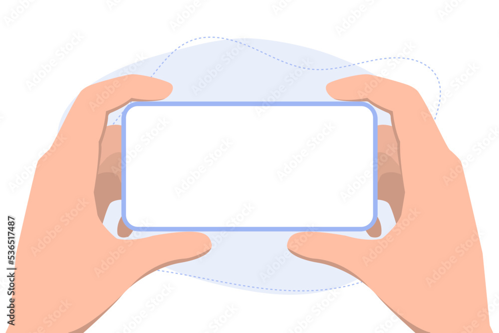 UI of a frameless phone that is held in the hands