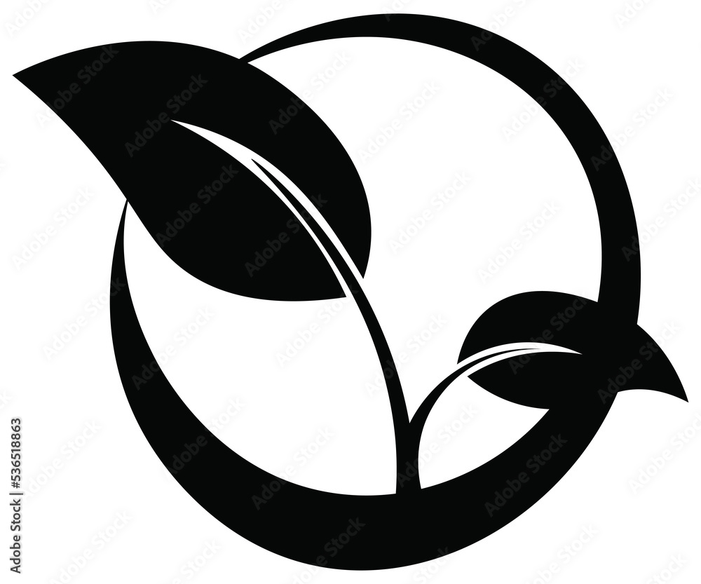 logo illustration of a black abstract plant