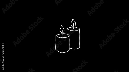 Candle Elements Doodle Animation Alpha Background