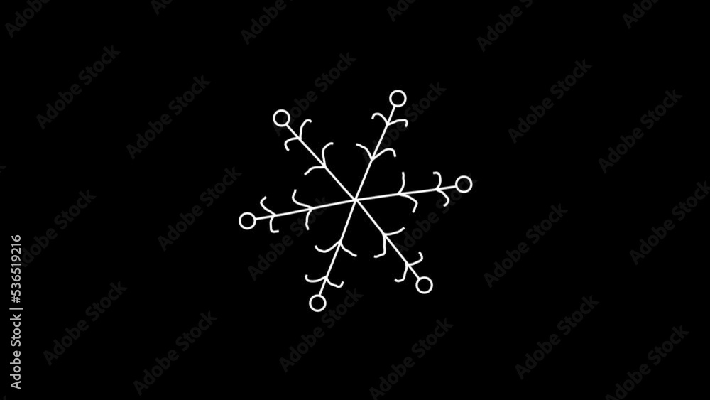 Snow Flakes Doodle Animation Alpha Background Snow Flakes Doodle Animation Alpha Background
