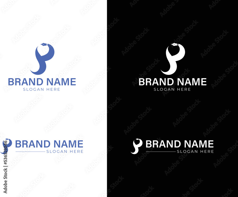 Letter P With Pen Combination Mark Logo Letter P With Pen Combination Mark Logo