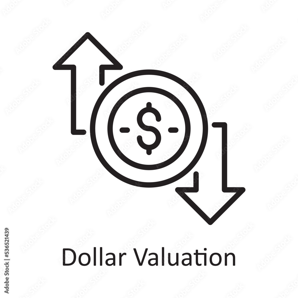 Dollar Valuation Vector Outline Icon Design illustration. Banking and Payment Symbol on White background EPS 10 File Dollar Valuation Vector Outline Icon Design illustration. Banking and Payment Symbol on White background EPS 10 File
