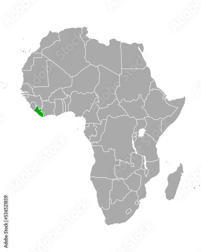 Karte von Liberia in Afrika