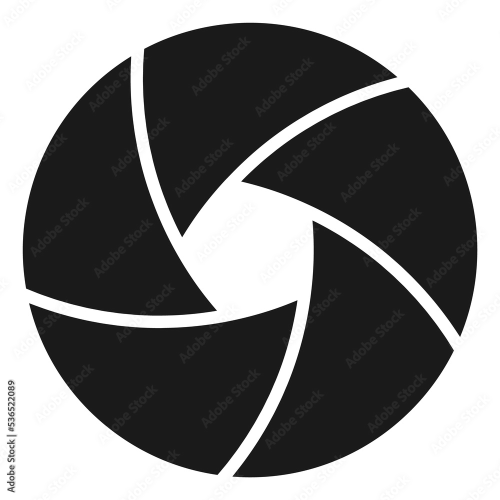 Aperture icon. Black camera lens diafragm. Focal frame Aperture icon. Black camera lens diafragm. Focal frame