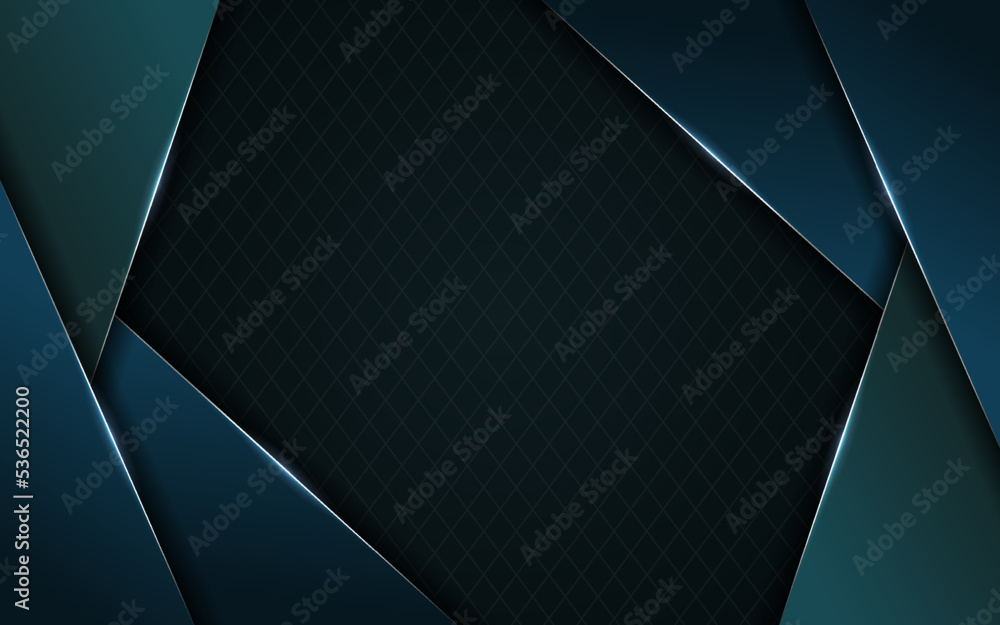 Abstract Modern 3D Overlap Dark Blue Green with Glowing White Line Textured Premium Background Abstract Modern 3D Overlap Dark Blue Green with Glowing White Line Textured Premium Background