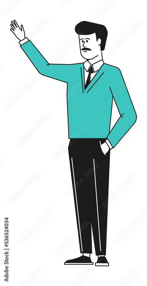 Man with raised hand. Guy pointing showing presenting Man with raised hand. Guy pointing showing presenting