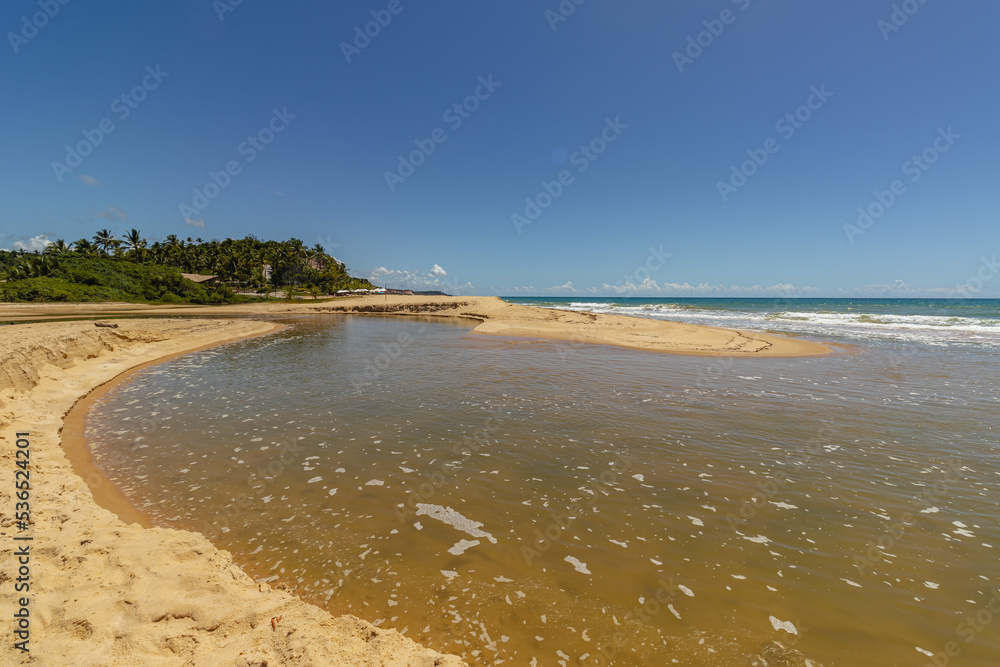 natural landscape in the district of Trancoso in the city of Porto Seguro, State of Bahia, Brazil