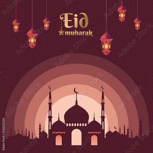 Eid Mubarak Social Media Post Template Design