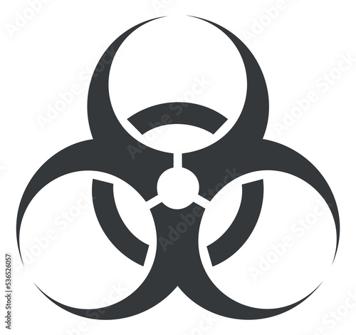 Biohazard symbol. Toxin or virus threat. Black line sign