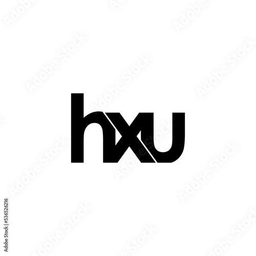 hxu lettering initial monogram logo design