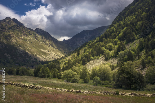 Landscape Panoramic View of Vall d'Incles, Andorra