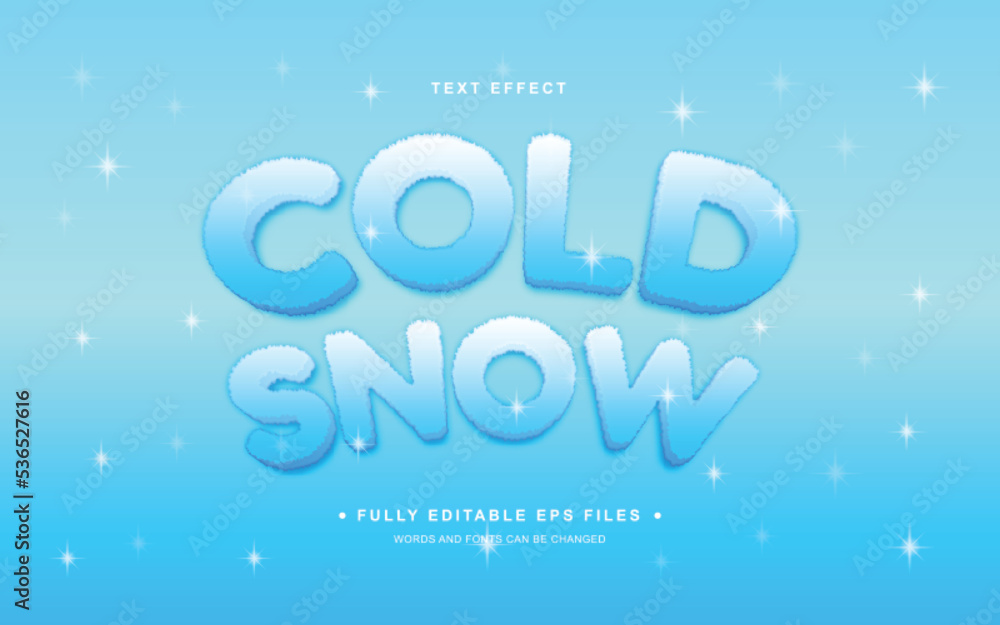 Vector Editable Text Effect in Cold Snow Style