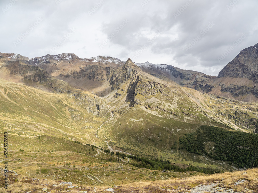 Landscape in Kurzras in South Tyrol, Italy