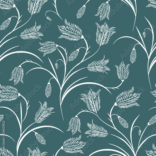 Hand drawn flower with line batik paint technic Seamless Pattern print