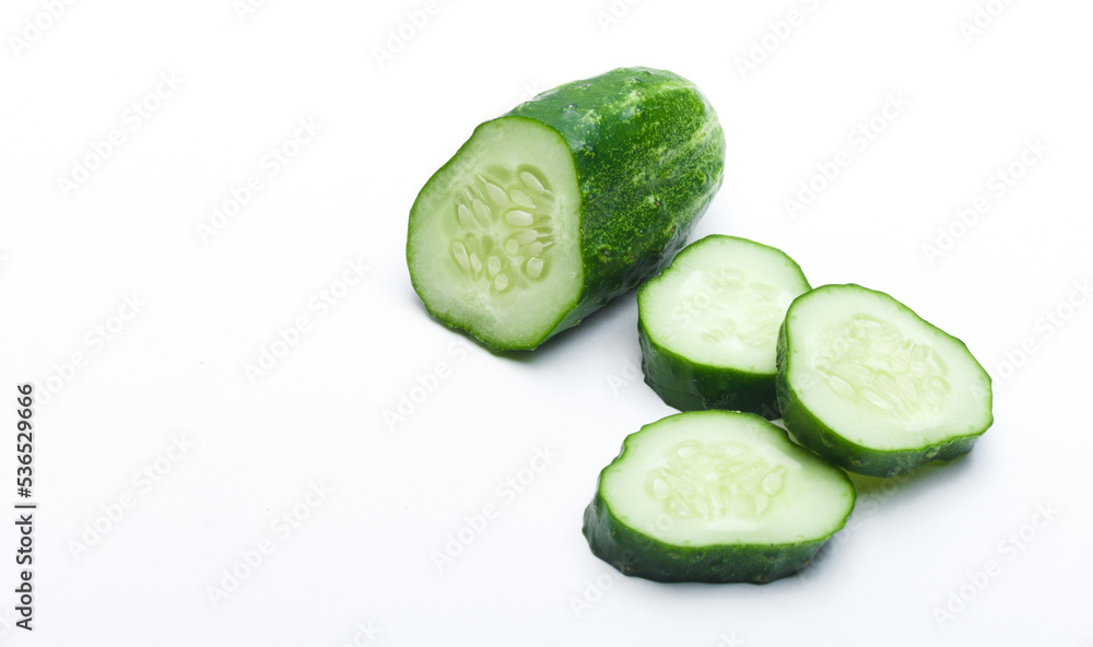sliced cucumber isolated on white sliced cucumber isolated on white