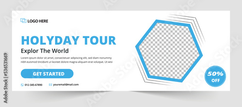 Travel social media cover and web banner for tourist