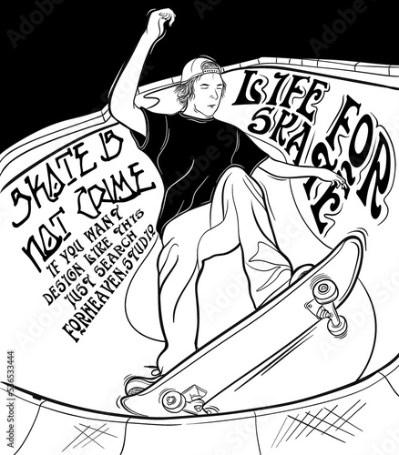 Skateboarder illustration photo