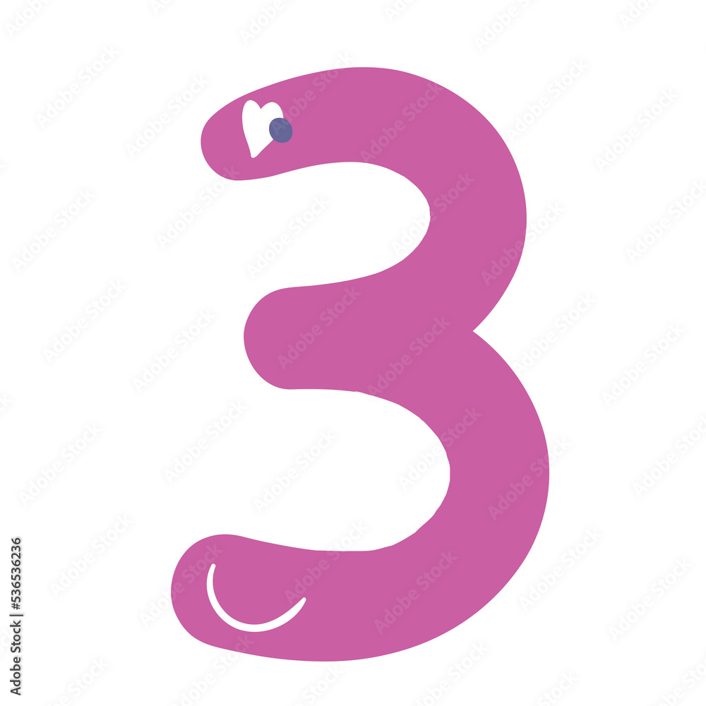 Funny number in cartoon style. Funny number in cartoon style.