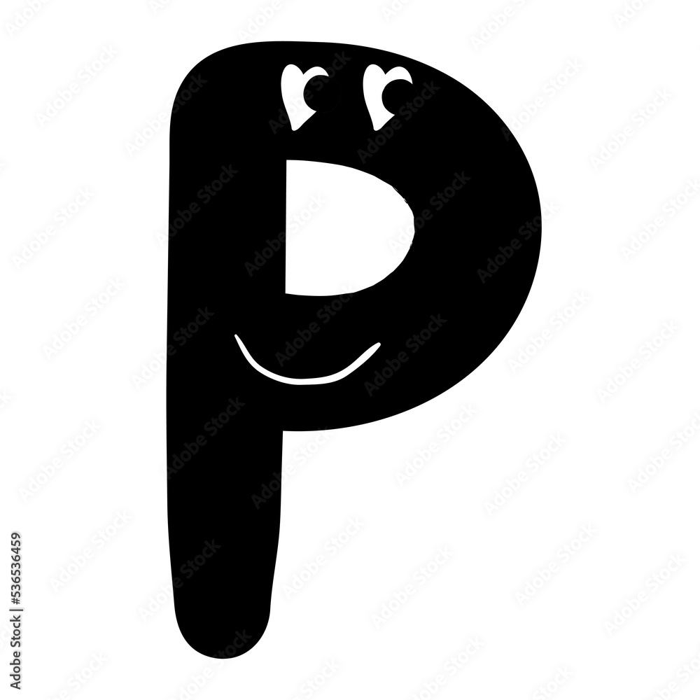 Funny alphabet letter. Graphic illustration. Funny alphabet letter. Graphic illustration.