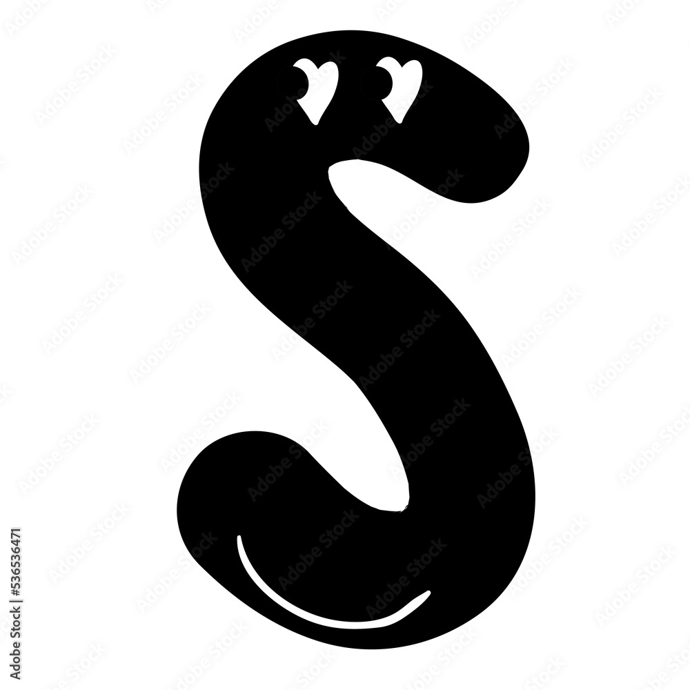 Funny alphabet letter. Graphic illustration. Funny alphabet letter. Graphic illustration.
