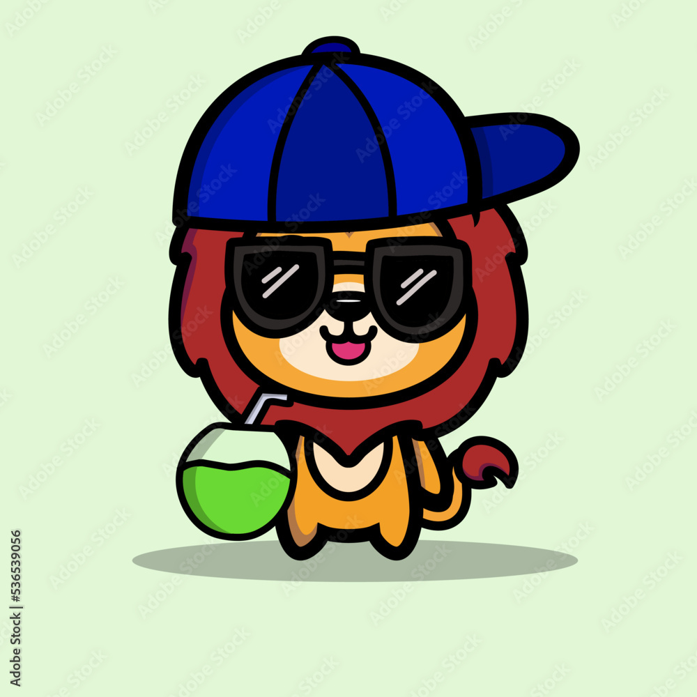 Art illustration symbol mascot character animal design kawaii lion holiday costume