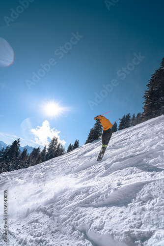 freestyle skier in Leysin