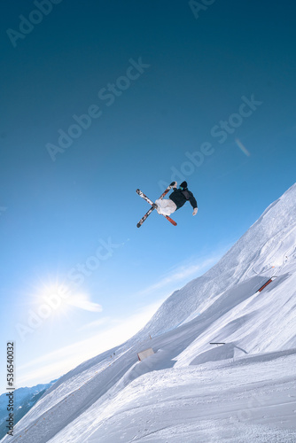 freestyle skier in Leysin