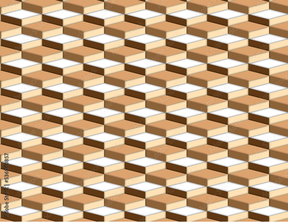 3d seamless geometric shape pattern background design vector on light dark brown 3d seamless geometric shape pattern background design vector on light dark brown