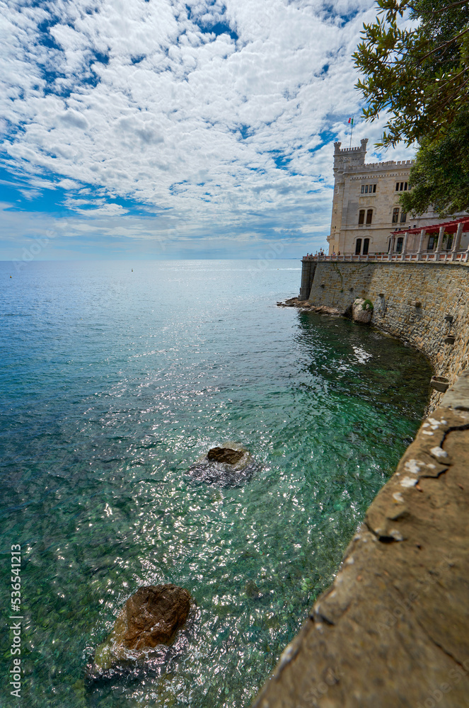 View in the park of Miramare castle, Trieste