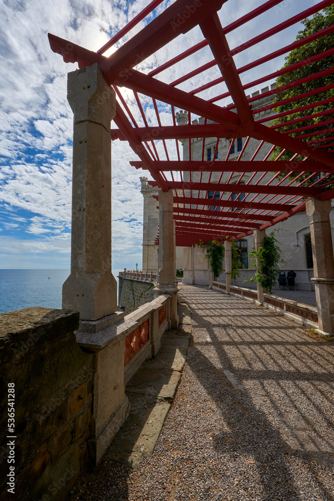 View in the park of Miramare castle, Trieste